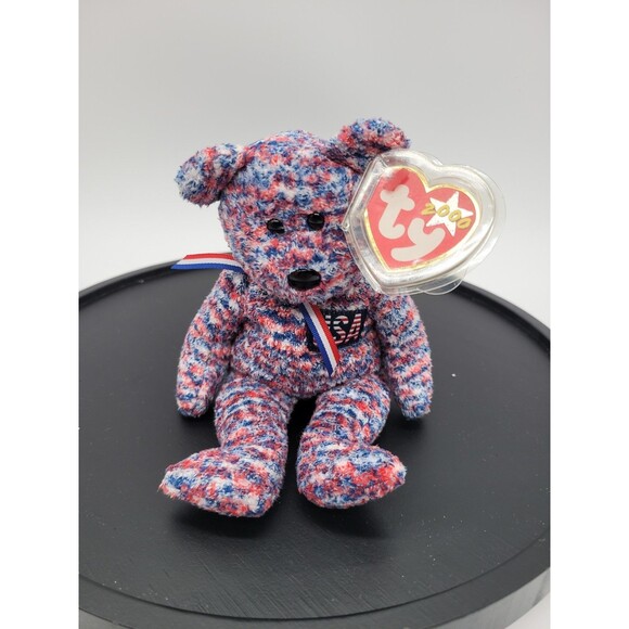 Ty Other - Ty Beanie Baby USA Bear DOB July 4, 2000 New with Tag Protector 8"